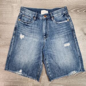 HABITUAL Distressed Cut-Off Denim Long Boy Shorts 27